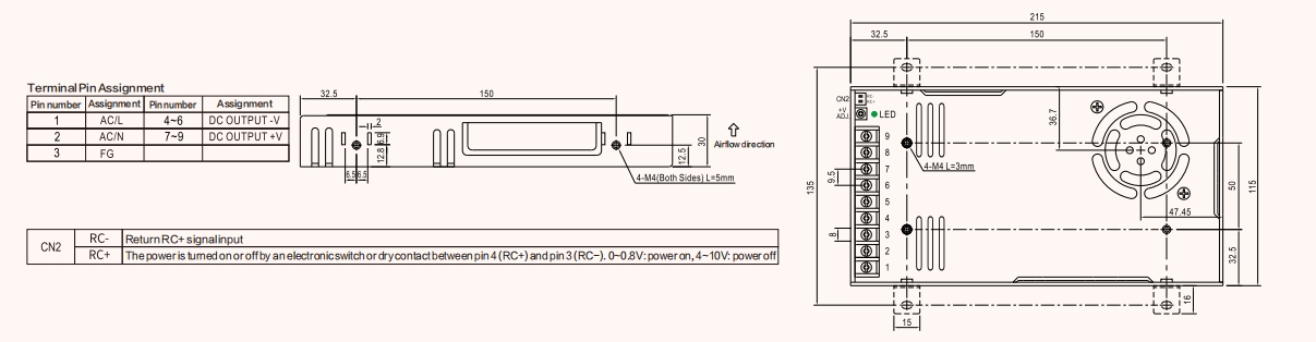 RSP-500 AC To DC Power Supply With PFC  title=