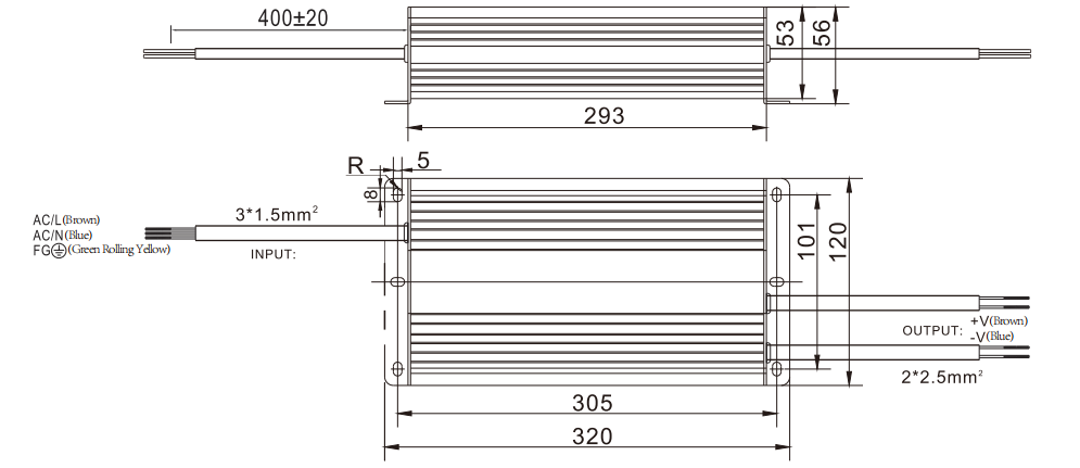 XLG-1500 Waterproof AC to DC Led Driver  title=