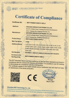 S LVD certificate of compliance