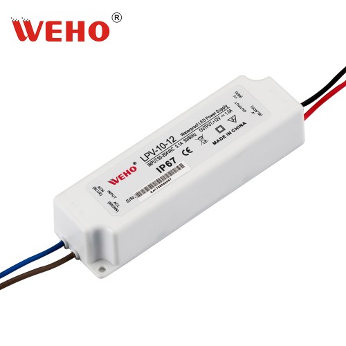 Waterproof IP67 plastic LED driver AC 110v/220v to constant DC output 10W power supply