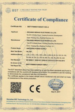 L WL SL LVD certificate of compliance