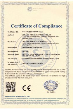 LPV--LVD certificate of compliance