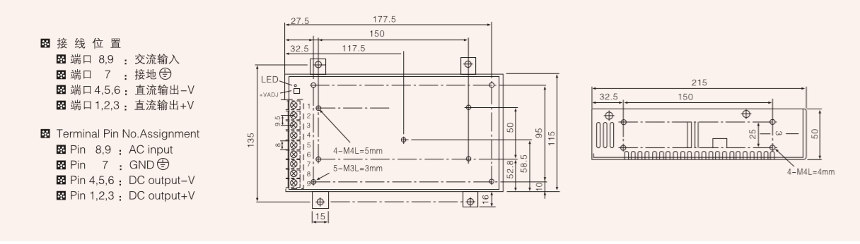 Constant voltage 201W S-201 Switching power supply