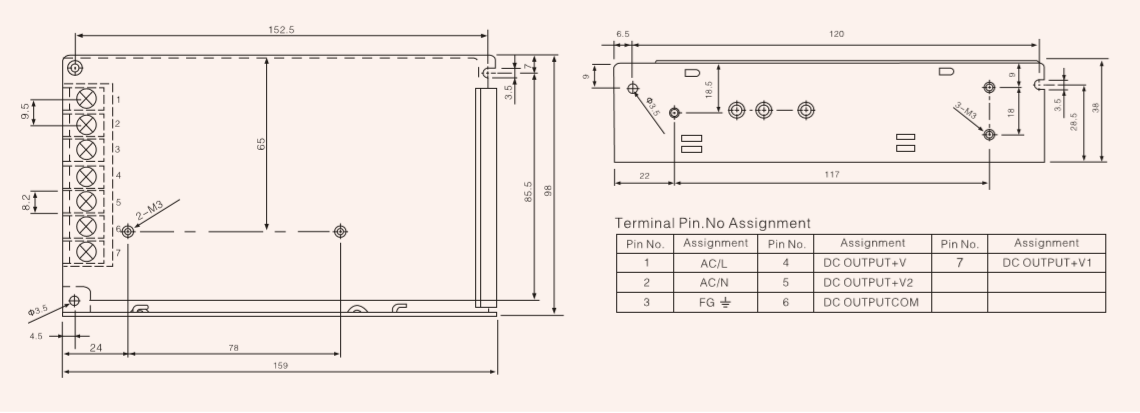 50W switching dc power supply