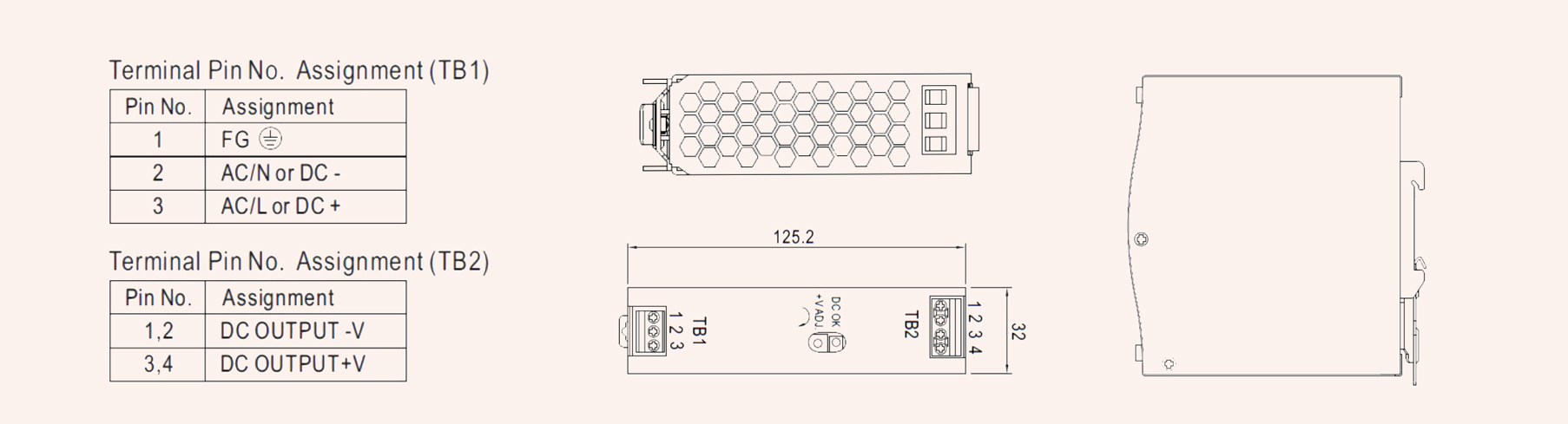 EDR dinrail 75w switching power supply