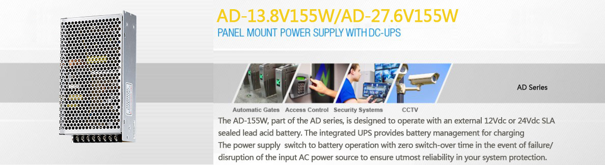 AD-13.8V155W/AD-27.6V155W AC/DC panel mount power supply  title=