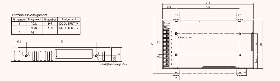 RSP-250 AC To DC Power Supply With PFC  title=