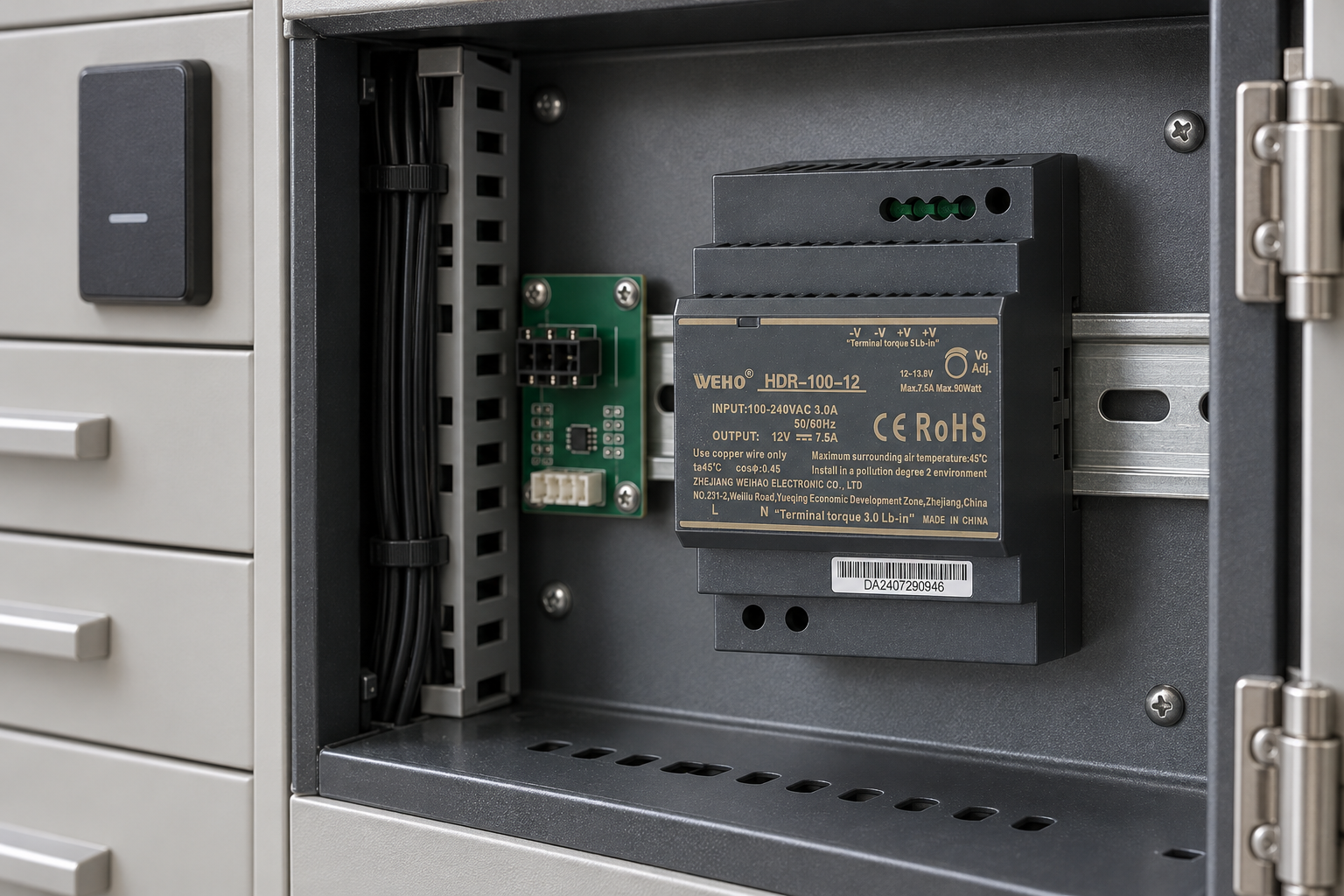 HDR-100W DIN-Rail Power Supply for Door Panels: Order the Exact 12V Variant 3 HDR-100W DIN-Rail Power Supply for Door Panels: Order the Exact 12V Variant title=