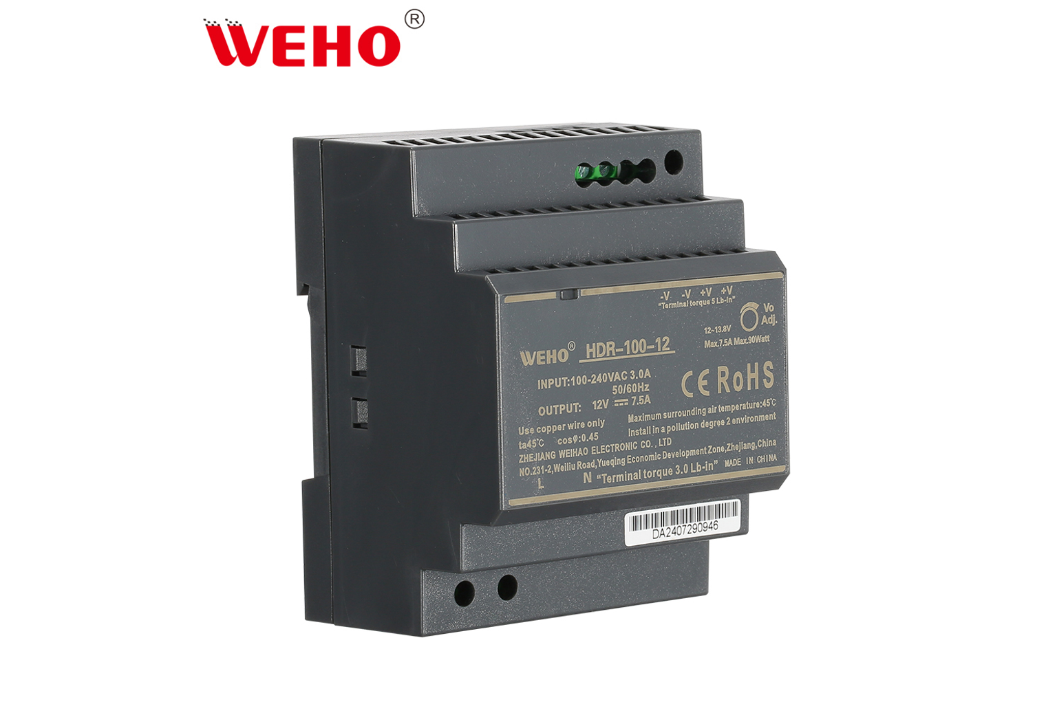 HDR-100W DIN-Rail Power Supply for Door Panels: Order the Exact 12V Variant 1 HDR-100W DIN-Rail Power Supply for Door Panels: Order the Exact 12V Variant title=
