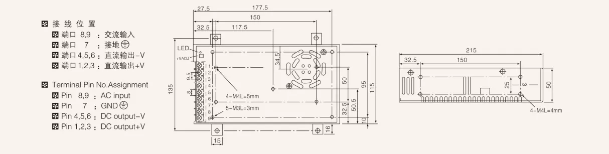 Overall dimension s 250