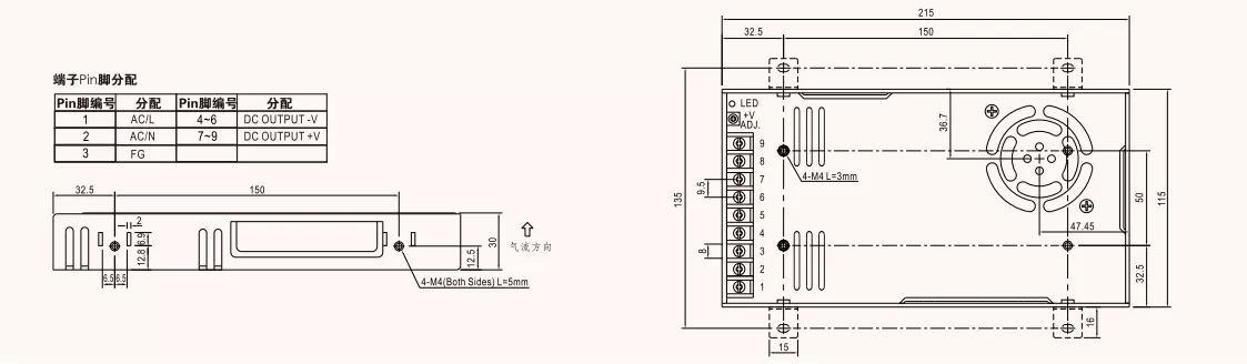 RSP-350 AC To DC Power Supply With PFC  title=