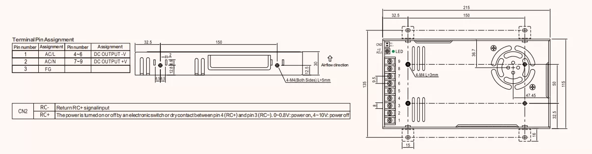 RSP-500 AC To DC Power Supply With PFC  title=